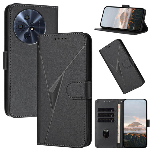 TCL 50 XL 5G Triangle Pattern Buckle Clasp Leather Phone Case - Black