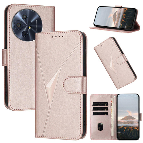 TCL 50 XL 5G Triangle Pattern Buckle Clasp Leather Phone Case - Rose Gold