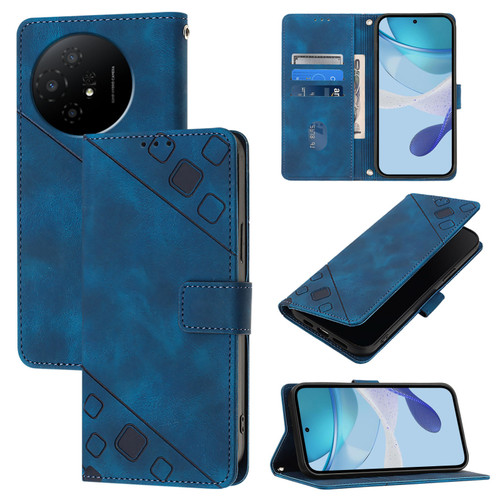 TCL 50 XL 5G Skin Feel Embossed Leather Phone Case - Blue