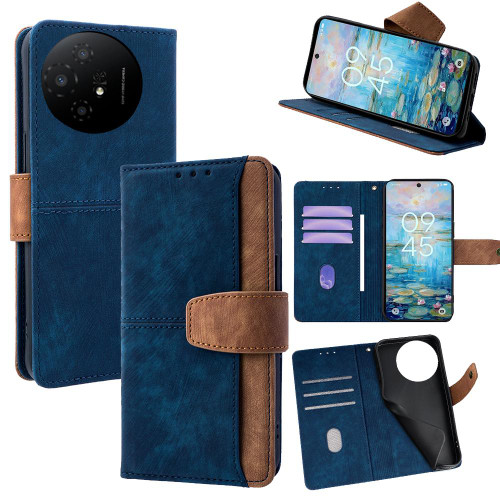 TCL 50 XL 5G Color Stitching Skin Feel Leather RFID Blocking Phone Case - Blue