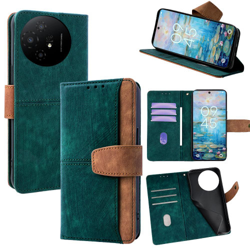 TCL 50 XL 5G Color Stitching Skin Feel Leather RFID Blocking Phone Case - Green