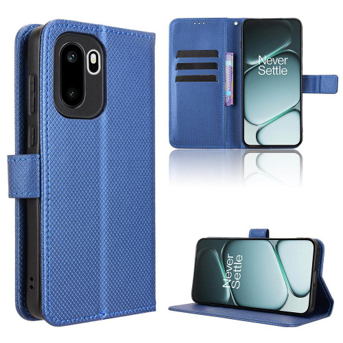 OnePlus 15R Diamond Texture Leather Phone Case - Blue