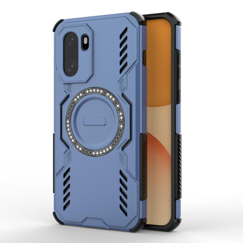 OnePlus 15R Global Butterfly Armor MagSafe Magnetic Ring Shockproof Phone Case - Blue