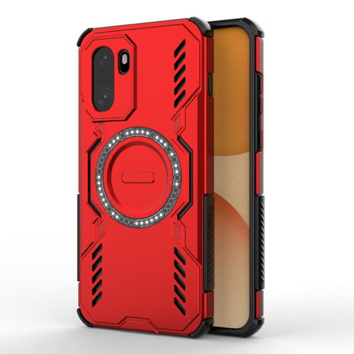 OnePlus 15R Global Butterfly Armor MagSafe Magnetic Ring Shockproof Phone Case - Red