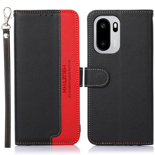 OnePlus 15R KHAZNEH Litchi Texture Leather RFID Phone Case - Black