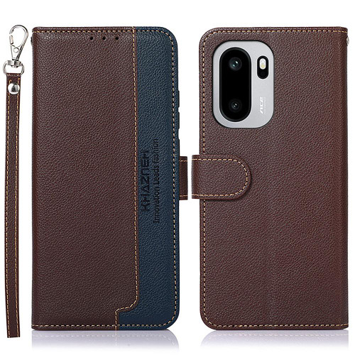 OnePlus 15R KHAZNEH Litchi Texture Leather RFID Phone Case - Brown