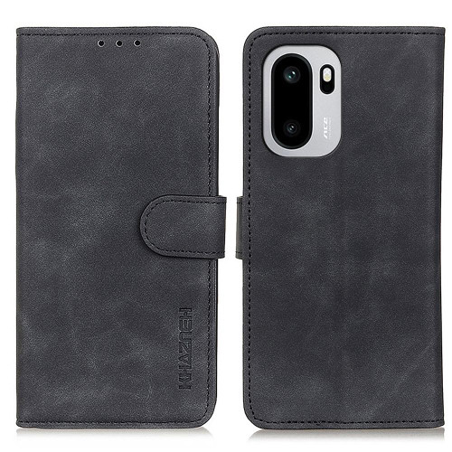OnePlus 15R KHAZNEH Retro Texture Leather Phone Case - Black