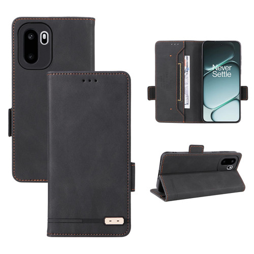 OnePlus 15R Magnetic Clasp Leather Phone Case - Brown