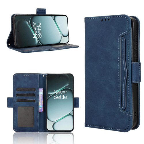 OnePlus 15R Skin Feel Calf Texture Card Slots Leather Phone Case - Blue