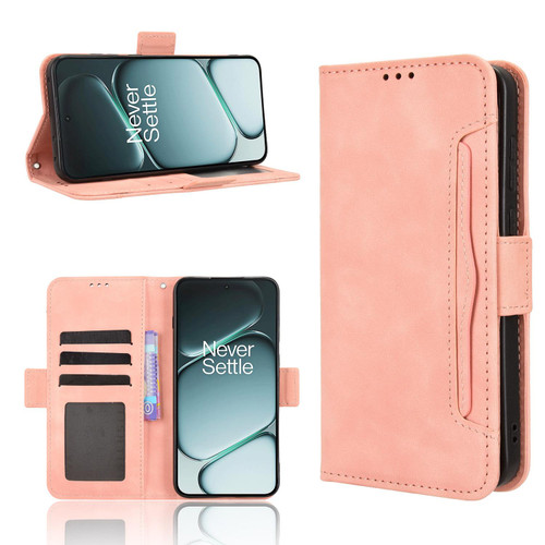 OnePlus 15R Skin Feel Calf Texture Card Slots Leather Phone Case - Pink