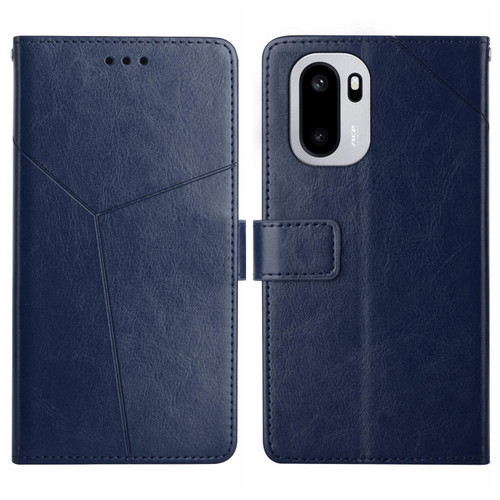 OnePlus 15R Y-shaped Pattern Flip Leather Phone Case - Blue