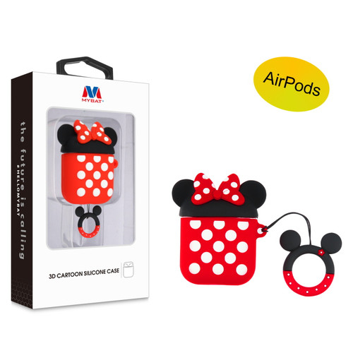 MyBat 3D Cartoon Silicone Case for Apple AirPods with Wireless Charging Case - Minnie