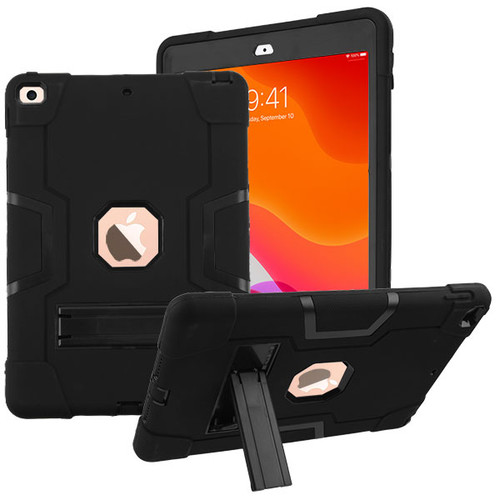 MyBat Symbiosis Stand Protector Cover for Apple iPad 10.2 (2019) (A2197, A2200, A2198) / iPad 10.2 (2020) / iPad 10.2 (2021) - Black / Black