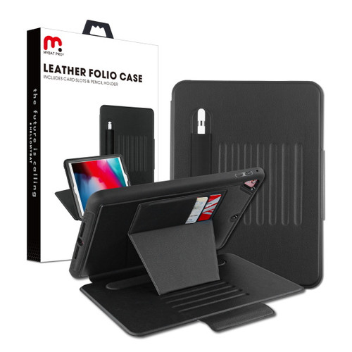 MyBat Pro Leather Folio Series Tablet Case for Apple iPad 9.7 (2017) - Black