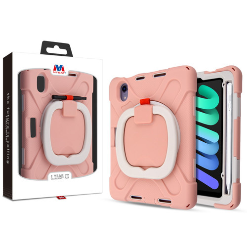 MyBat Rotatable Stand Shockproof Protector Cover for Apple iPad mini 6 (2021) / iPad mini 7 (2024) - Rose Gold / Rose Gold
