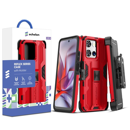 Echelon Reflex Series Case with Holster for Motorola Moto G 5G (2026) / Moto G Play (2026) / Moto G 5G (2025) - Red