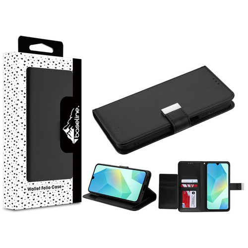 Baseline Wallet Folio Case for Samsung Galaxy A17 5G / Galaxy A16 5G - Black / Black