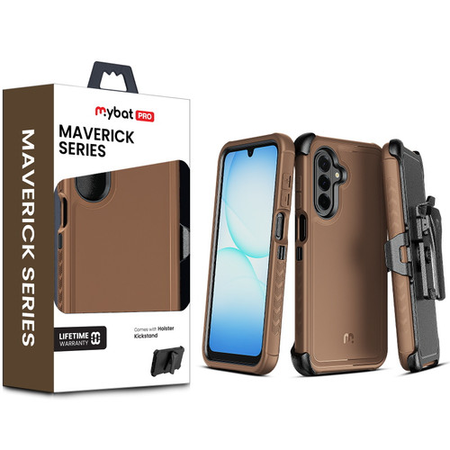 MyBat Pro Maverick Series Case w / Holster for Samsung Galaxy A17 5G - Brown