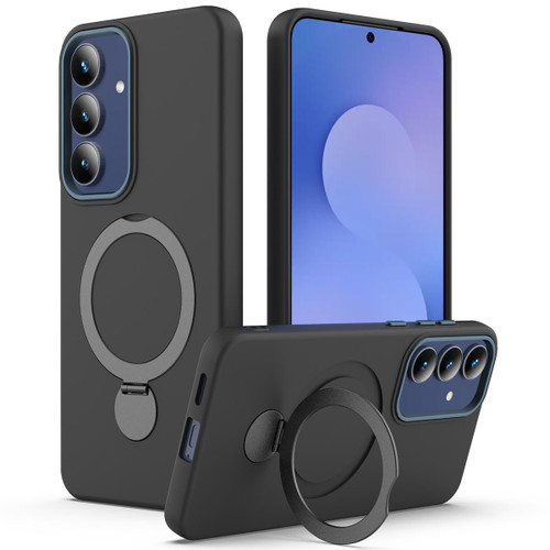 Samsung Galaxy A16 5G / A17 5G / A26 5G Gen1.5 Pivot Ring Holder TPU Hybrid PC Phone Case - Black