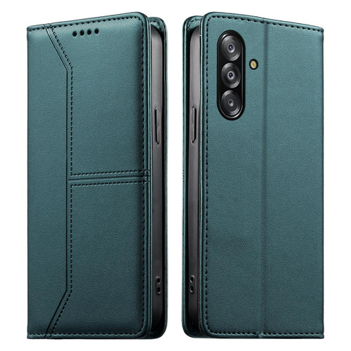 Samsung Galaxy A16 5G / A17 5G / A26 5G Stitched Line Magnetic RFID Vegan Leather Phone Case - Green