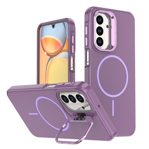 Samsung Galaxy A16 5G / A17 5G Bright Color Imitation Camera Bracket Magsafe Phone Case - Sunset Purple