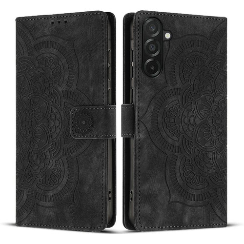 Samsung Galaxy A17 5G / A26 5G Mandala Embossed Retro Frosted Leather Phone Case - Black