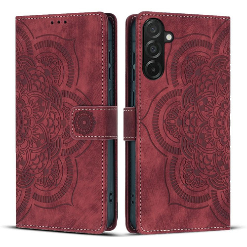 Samsung Galaxy A17 5G / A26 5G Mandala Embossed Retro Frosted Leather Phone Case - Red