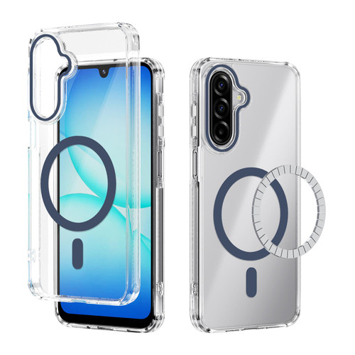 Samsung Galaxy A17 5G ABEEL MagSafe Magnetic Color Ring Anti-scratch Transparent Phone Case - Blue