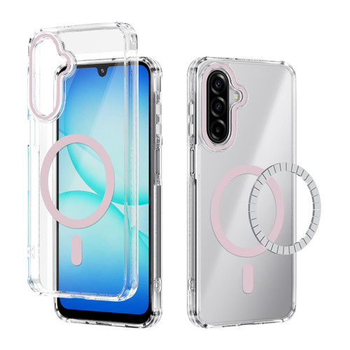 Samsung Galaxy A17 5G ABEEL MagSafe Magnetic Color Ring Anti-scratch Transparent Phone Case - Pink