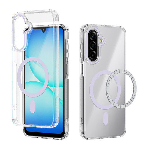 Samsung Galaxy A17 5G ABEEL MagSafe Magnetic Color Ring Anti-scratch Transparent Phone Case - Purple