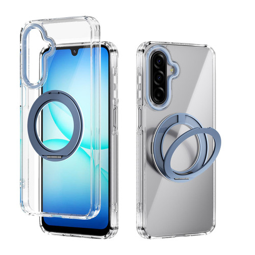 Samsung Galaxy A17 5G ABEEL MagSafe Q-LUCK Pivot Bracket Transparent Phone Case - Light Blue