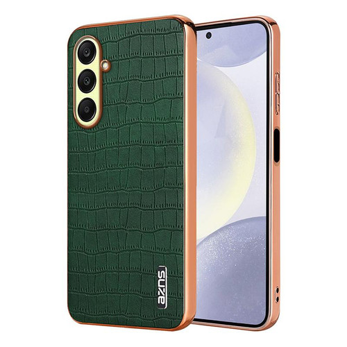 Samsung Galaxy A17 5G AZNS Electroplated Frame Crocodile Texture Full Coverage Phone Case - Green