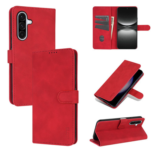 Samsung Galaxy A17 5G AZNS Skin Feel Calf Texture Flip Leather Phone Case - Red