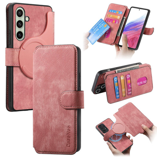 Samsung Galaxy A17 5G CaseNeo MagSafe RFID Anti-theft Retro Leather Phone Case - Pink