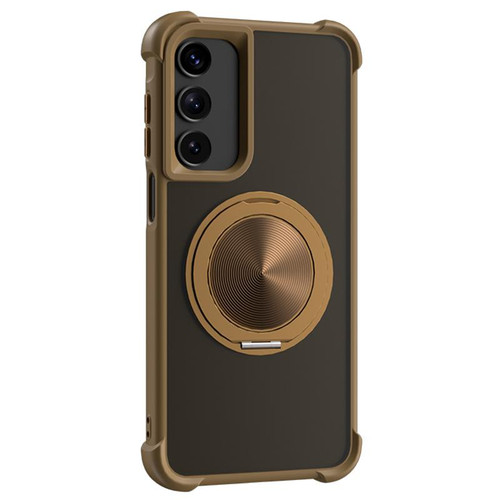 Samsung Galaxy A17 5G CD Texture 360 Degree Rotating Holder MagSafe Phone Case - Gold