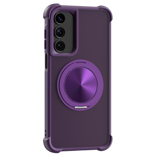 Samsung Galaxy A17 5G CD Texture 360 Degree Rotating Holder MagSafe Phone Case - Purple