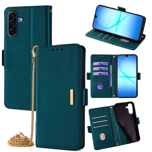 Samsung Galaxy A17 5G Crossbody Chain Leather Phone Case - Green