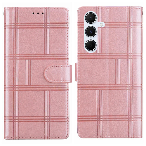Samsung Galaxy A17 5G Embossed Checkered Leather Phone Case - Pink