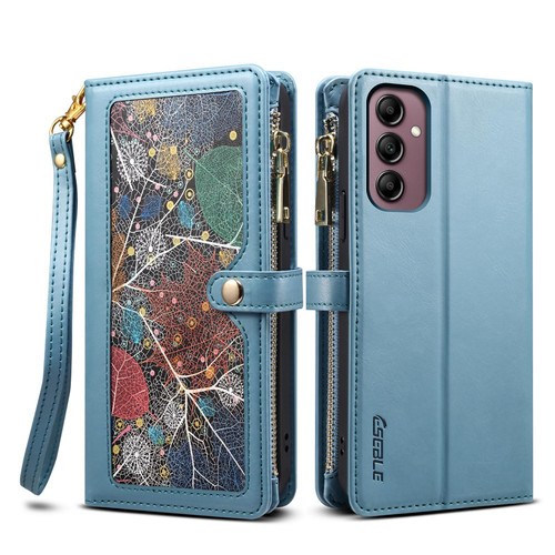 Samsung Galaxy A17 5G ESEBLE Star Series Lanyard Zipper Wallet RFID Leather Case - Blue