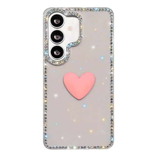 Samsung Galaxy A17 5G Flash Rhinestone Double-sided IMD Love Heart Phone Case - Glitter Transparent