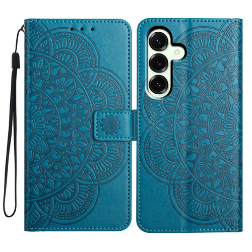 Samsung Galaxy A17 5G Flower Embossed Leather Phone Case - Blue