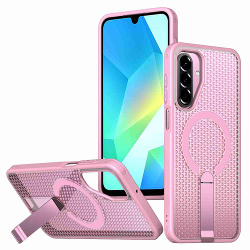 Samsung Galaxy A17 5G Honeycomb Cooling MagSafe Holder Phone Case - Pink