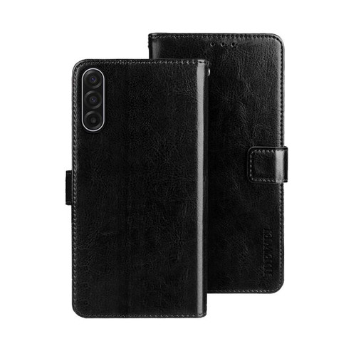 Samsung Galaxy A17 5G idewei Crazy Horse Texture Leather Phone Case - Black