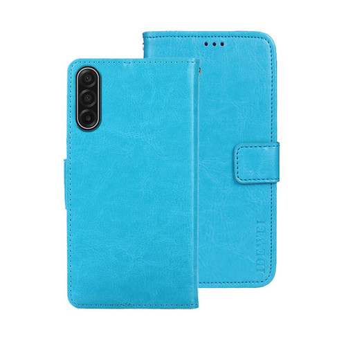 Samsung Galaxy A17 5G idewei Crazy Horse Texture Leather Phone Case - Sky Blue
