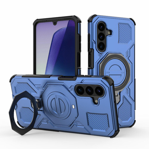 Samsung Galaxy A17 5G J-20 Solid Color MagSafe Magnetic TPU+PC Phone Case - Blue