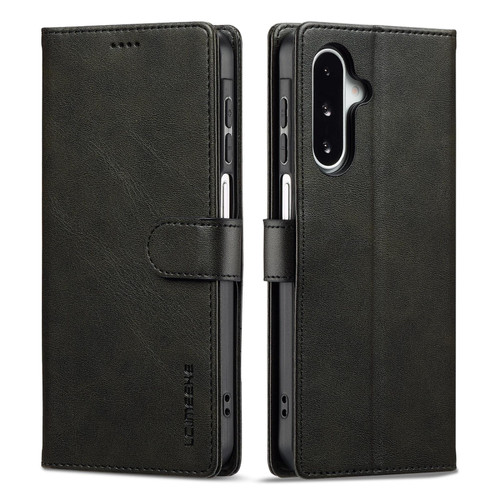 Samsung Galaxy A17 5G LC.IMEEKE Calf Texture Leather Phone Case - Black