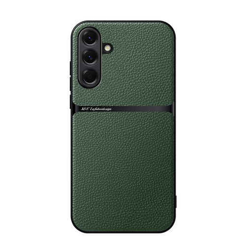 Samsung Galaxy A17 5G Litchi Leather Magnetic Full Coverage Shockproof Phone Case - Green