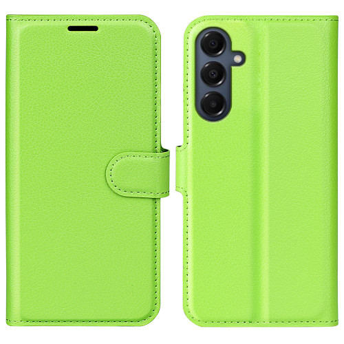 Samsung Galaxy A17 5G Litchi Texture Horizontal Flip Leather Phone Case with Holder - Green
