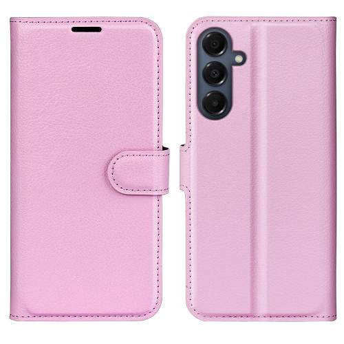 Samsung Galaxy A17 5G Litchi Texture Horizontal Flip Leather Phone Case with Holder - Pink