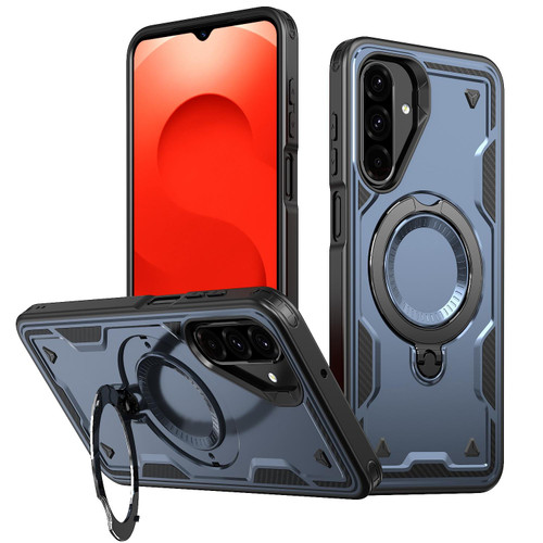 Samsung Galaxy A17 5G PC Hybrid TPU Armor MagSafe Ring Holder Phone Case - Blue